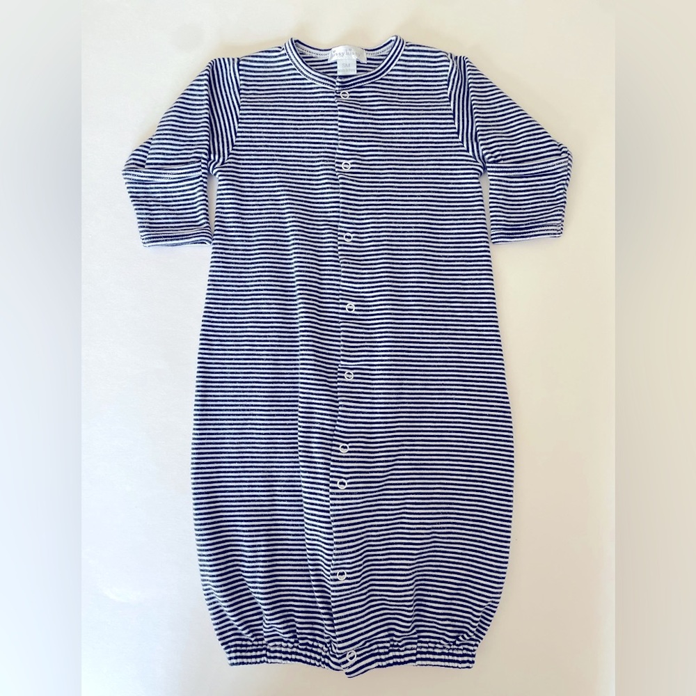 Kissy Kissy Striped Blue and White Convertible Gown